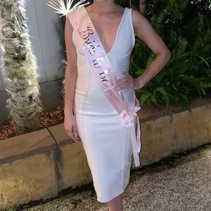 White ASOS Bandage Plunge Dress